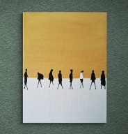 Obraz na płótnie Farby akrylowe Złota nowoczesna dekoracja ścienna 70x100