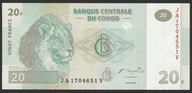 Kongo 20 franków 2003 - LEW - stan bankowy UNC