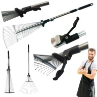 GRABIE DO LIŚCI TRAWY METALOWE WACHLARZOWE DRUCIANE REGULOWANE TELESKOP