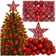 BOMBKI CHOINKOWE czerwone DUŻY ZESTAW NA ŚWIĘTA 100SZT DEKORACJE