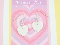kolczyki BIAŁE SERCA kawaii harajuku scene KC74