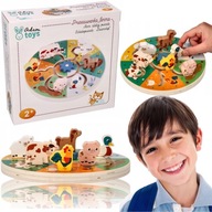 MONTESSORI PRZESUWANKA DLA DWULATKA ZWIERZĄTKA FARMA DREWNIANY LABIRYNT