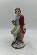 Japońska porcelana, mężczyzna panicz z bukietem kwiatów Japonia Homco 26cm