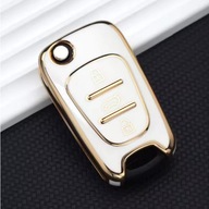 Biało-złote etui na kluczyk HYUNDAI i20 i30 KIA Sportage Rio 3 przyciski