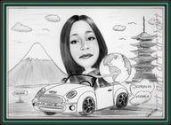 Karykatura portret ze zdjęcia dla podróżniczki PROMOCJA