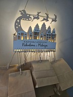 Kalendarz adwentowy z imieniem LED Baza do kalendarza adwentowego grawer 3D