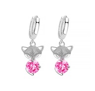 Kolczyki K13 wiszące krótkie cyrkonie pr. sr. 925