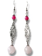 KRAG13 Kolczyki kamienie KWARC RÓŻOWY AGAT