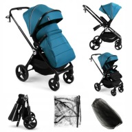 Wózek spacerowy Kidnort Isbjörn niebieski aluminiowy 10,20 kg z akcesoriami