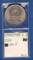 GIBRALTAR 1 Korona 1969 ZAMEK/ QE II