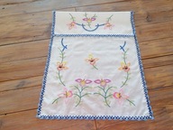 BAWEŁNIANY HAFTOWANY RĘCZNIK KUCHENNY PRACA RĘCZNA WYK. SZYDEŁKIEM 60 x100