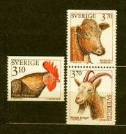 SZWECJA ** Kogut, krowa, owca Mi 1859-61