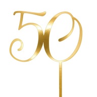 ZŁOTY TOPPER NA TORT 50 | Urodziny Rocznica Jubileusz Dekoracja
