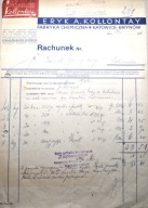 KATOWICE - E.KOŁŁONTAY - FABRYKA CHEMICZNA - ŁOBŻENICA - RACHUNEK 1936r