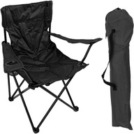 KRZESŁO WĘDKARSKIE RYBACKIE TURYSTYCZNE SKŁADANE Z OPARCIEM CZARNE MATMAY