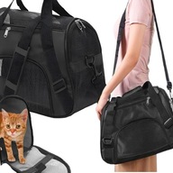 TRANSPORTER DLA ZWIERZĄT 50X30 CM CZARNY PORĘCZNY PODRÓŻ WAKACJE