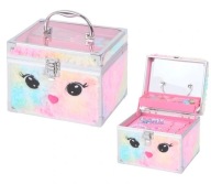 KUFEREK z Futerka KOSMETYKI + BIŻUTERIA Zestaw do Makijażu KOTEK