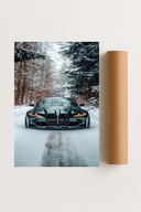 Plakat bez ramy 30x40cm BMW M4 Zimowa Zieleń Sport Auto Design Prezent Hit