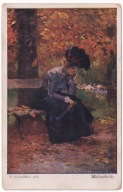 K. Szczawiński kobieta w Jesiennym Parku melancholia ok.1920r. b738