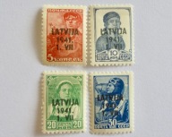 1941 DR-Łotwa 4 czyste* znaczki gwarancje stan bardzo dobry.