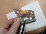 Stara Zabawka Żołnierzyk PRL Koń Jasny Brąz