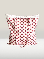 MAMAJASTUDIO Torba na zakupy,bawełniana torebka na ramię,shoperka w grochy.