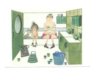 Pocztówka - Fiep Westendorp, Otje z tatą w pralni + kot ...