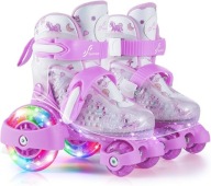 Wrotki Rolki Dla Dzieci Sportneer Regulowane 30-33 Quad Fioletowe Dziecięce