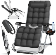 Solidny leżak ogrodowy aluminium szary KESSER m132