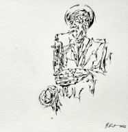 ORYGINALNY RYSUNEK JAZZ JAZZMAN SAKSOFONISTA