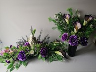 Komplety Na Nagrobek Anioł W Kaliach Fiolet Wzór 2