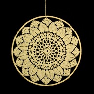 Zawieszka ozdoba na okno szydełkowa 31cm ecru (Z151)