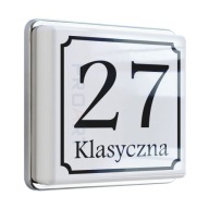 Klasyczny PODŚWIETLANY numer domu LED tabliczka adresowa dom budynku J