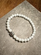 Bransoletka męska Handmade Budda biały onyks