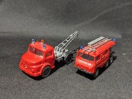 MODEL STRAŻ POŻARNA MERCEDES - FEUERWEHR - 1:87 WIKING - 2 SZTUKI