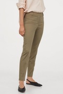 H & M cygaretki khaki zielone spodnie materiałowe petite legginsy oliwkowe