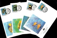 Malediwy / 4 Koperty FDC / 1198-1201 ( WWF - Fauna - ryby ) 1986 r.