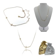 NASZYJNIK ZŁOTY KRZYŻE KLASYCZNY STAL CHIRURGICZNA