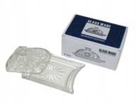 Maselnica maselniczka szklana pokrywa na masło transparentna dekorowana