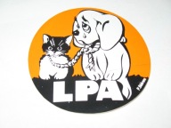 PIES z KOTEM naklejka z PRL