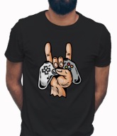 Koszulka męska bawełniana z nadrukiem dla GRACZA PLAYSTATION XBOX NINTENDO