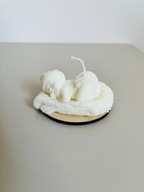 Świeczka sojowa bezzapachowa wolnostojąca baby Shower. Podstawka gratis