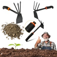 MOTYCZKA KOPACZKA OGRODNICZA Z PAZURKAMI DO ZIEMI 2W1 METALOWA SOLIDNA