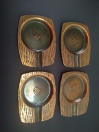 Popielniczki miedziane zestaw do brydża PRL (A66)