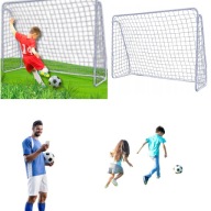 Bramka piłkarska dla dzieci przenośna duża metalowa składana 213 x 150 cm