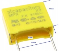 Kondensator przeciwzakłóceniowy X 2 4,7 nF 10% 310V r-10 cena za 4 szt