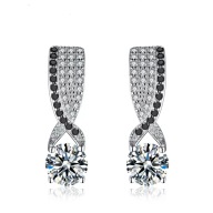 Kolczyki s9 Platerowane Platyną CZ / Spinel – Franko