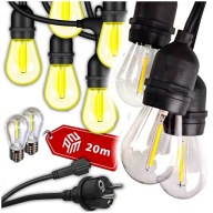 GIRLANDA ŚWIETLNA 20M 20 ŻARÓWEK OGRODOWA ŻARÓWKA ZEWNĘTRZNA LAMPKI LED