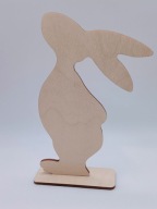 Zając ze sklejki królik decoupage na podstawce 15cm