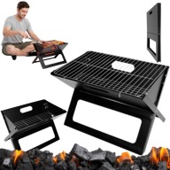 GRILL WĘGLOWY TURYSTYCZNY KEMPINGOWY PIKNIKOWY STALOWY RUSZT 45x29cmWALIZKA